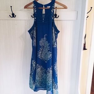 Royal Blue Silky Crotched Top Dress